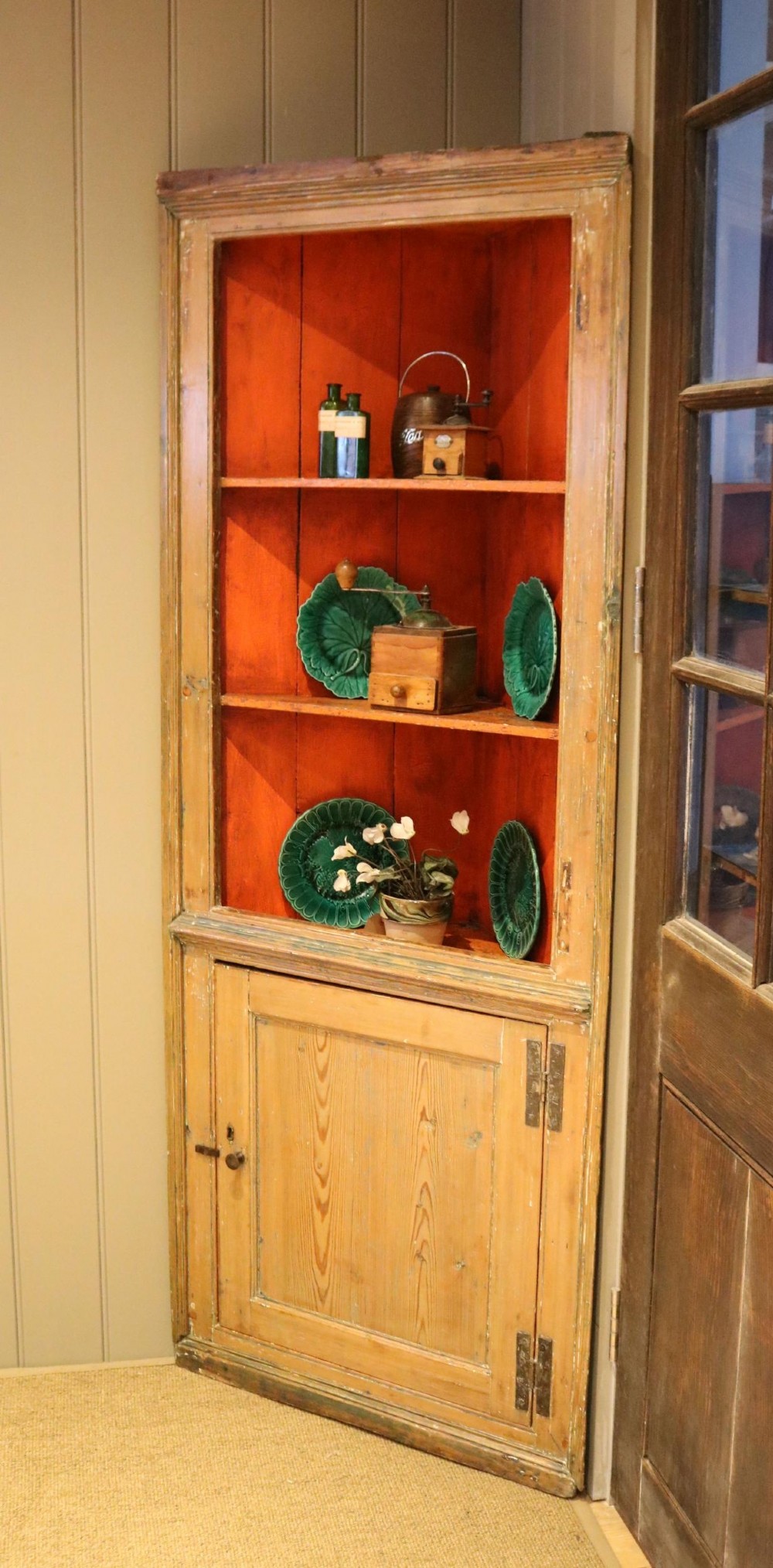 Early 19th Century Pine Corner Cabinet