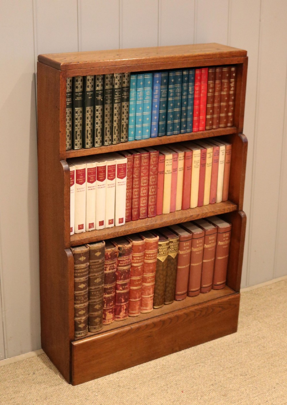 Golden Oak Open Waterfall Bookcase
