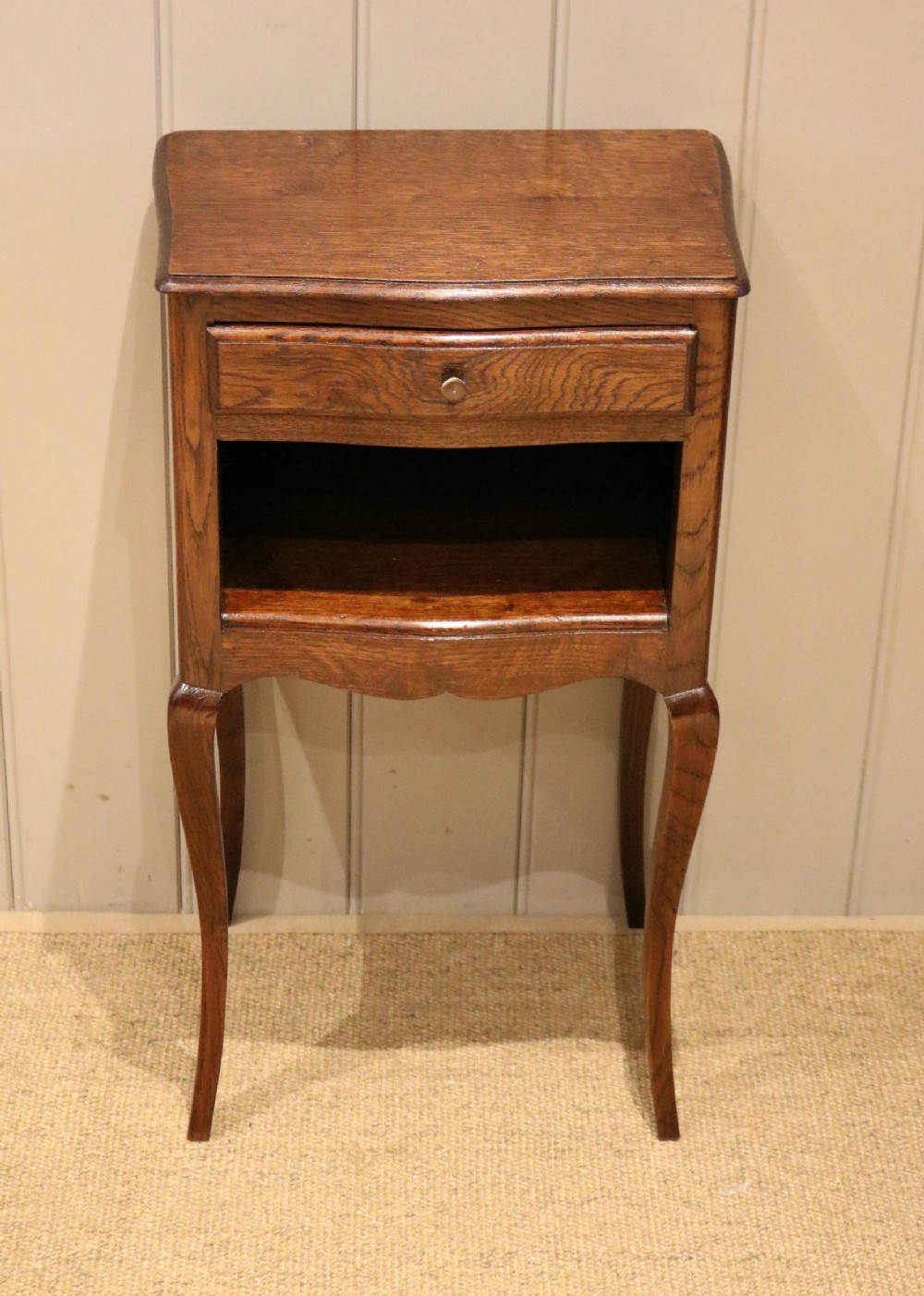 Single French Oak Bedside Cabinet