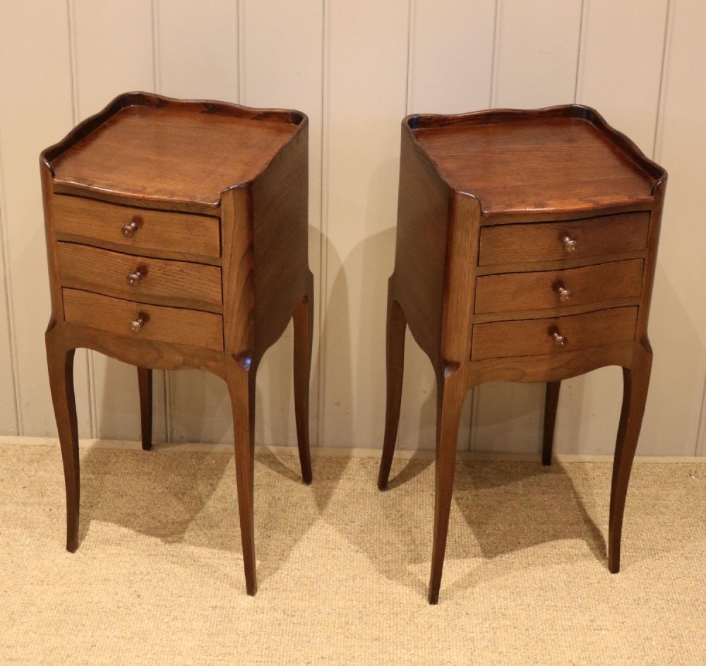 Pair Of French Oak Bedside Cabinets