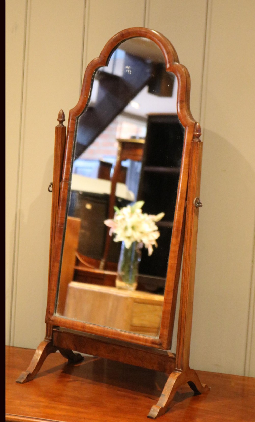 1920s Walnut Table Mirror