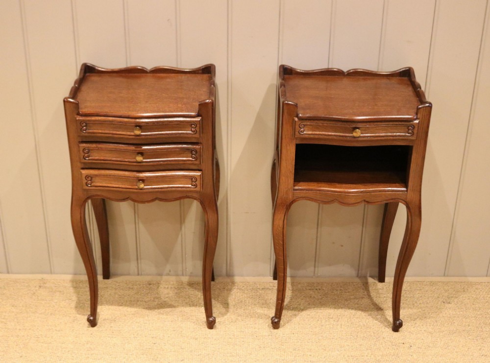 Pair Of French Oak Bedside Cabinets