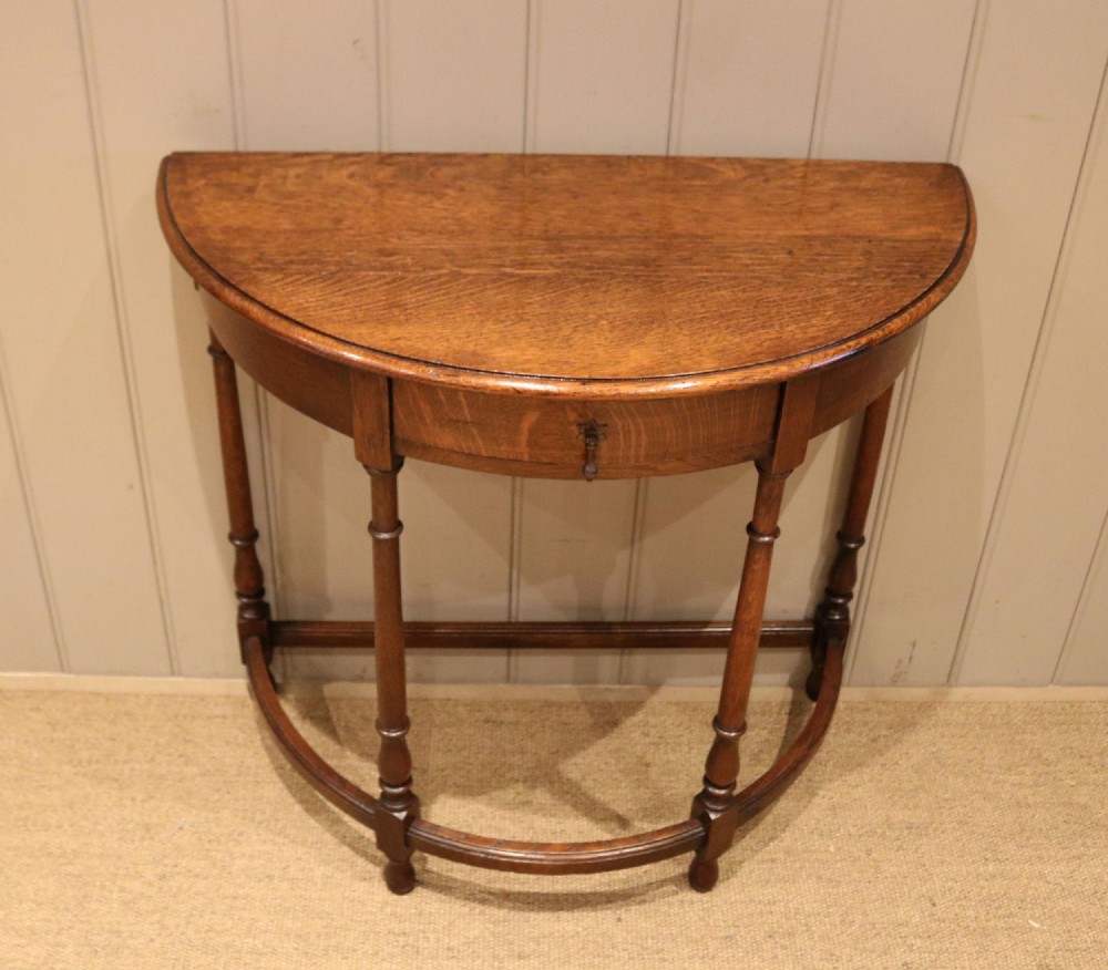Oak Demi Lune Table