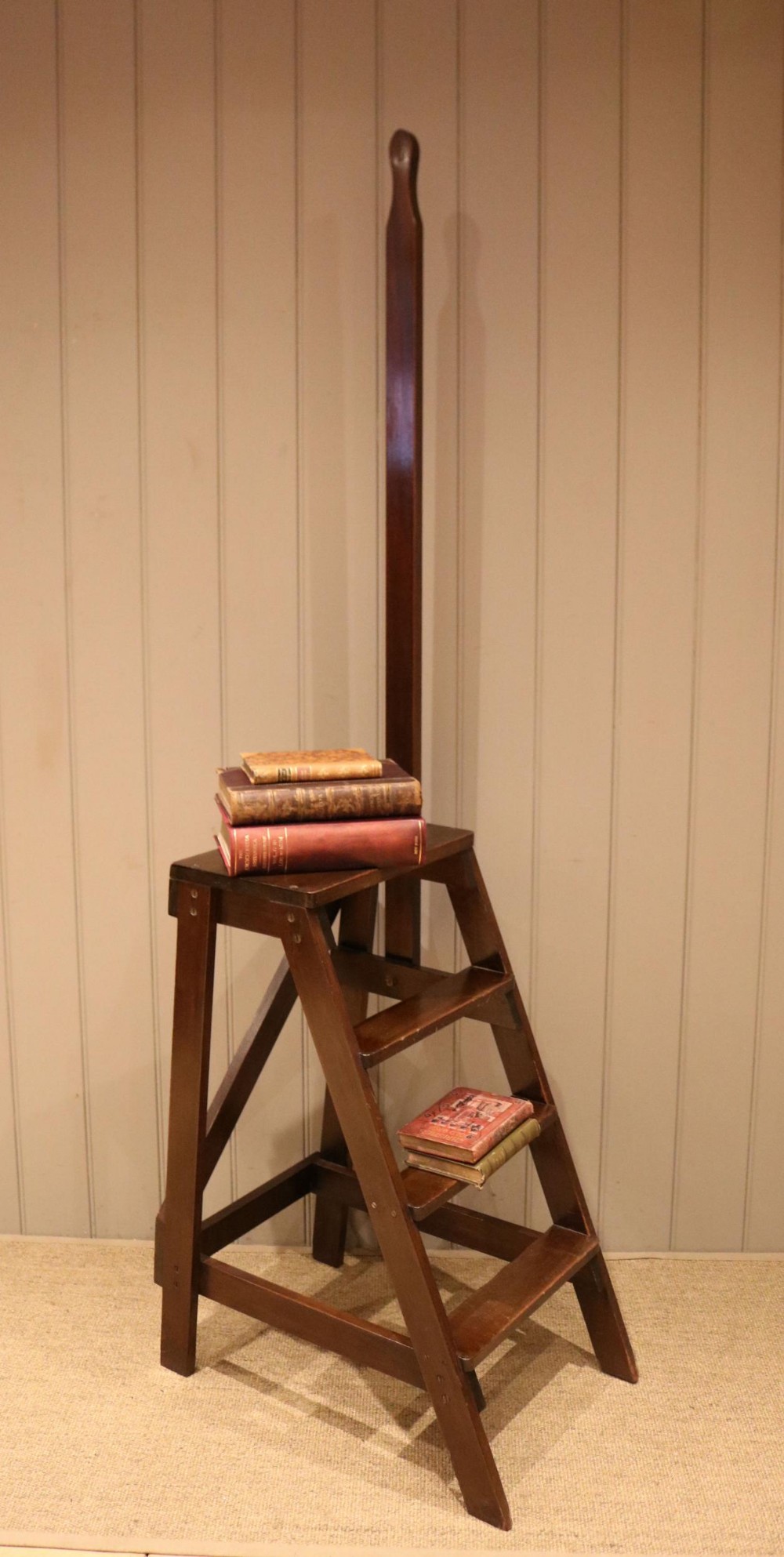Substantial Mahogany Library Steps