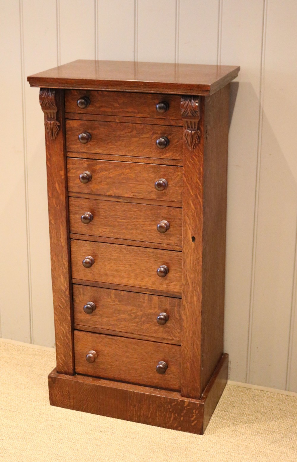 Victorian Oak Wellington Chest View II