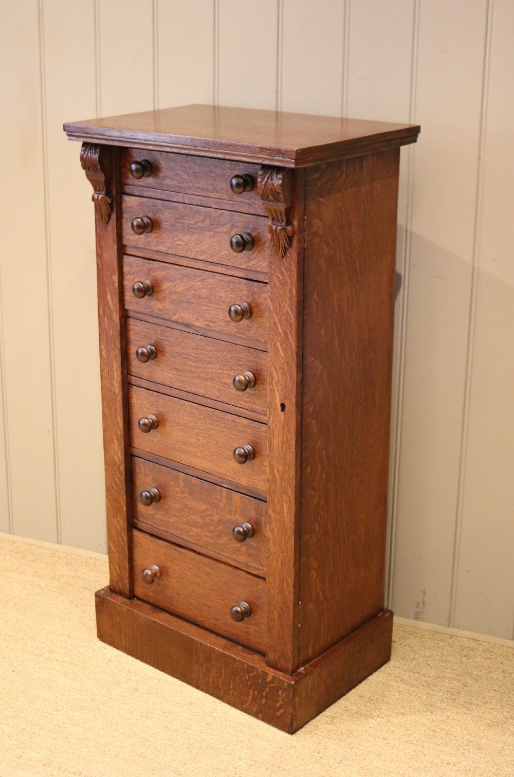 Victorian Oak Wellington Chest View III