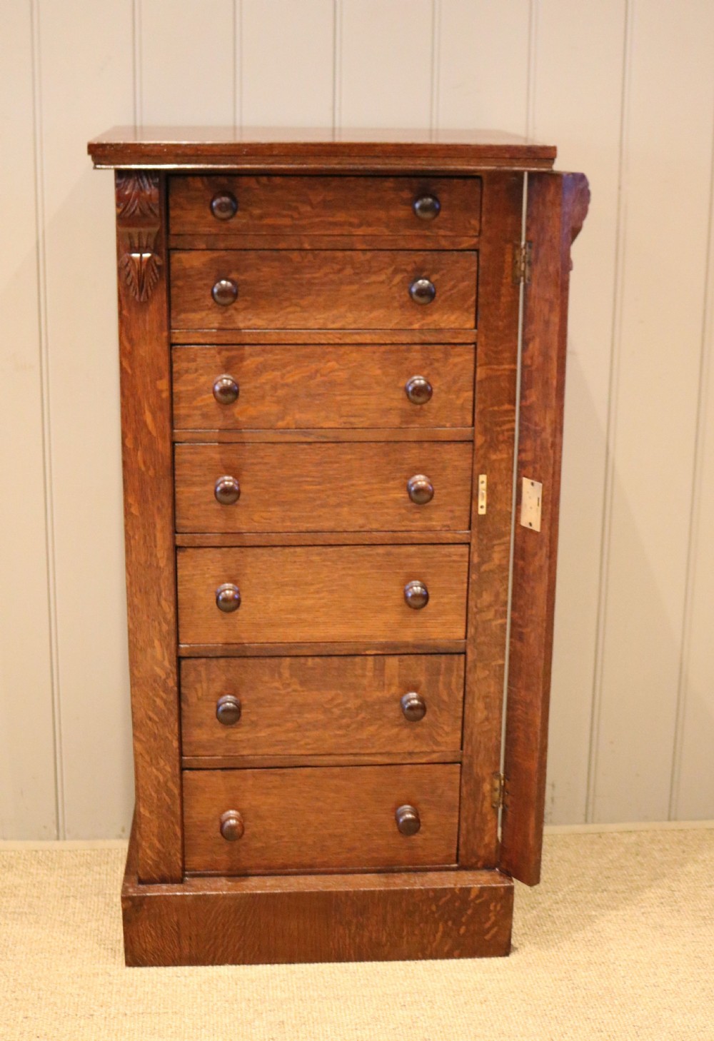 Victorian Oak Wellington Chest View IV