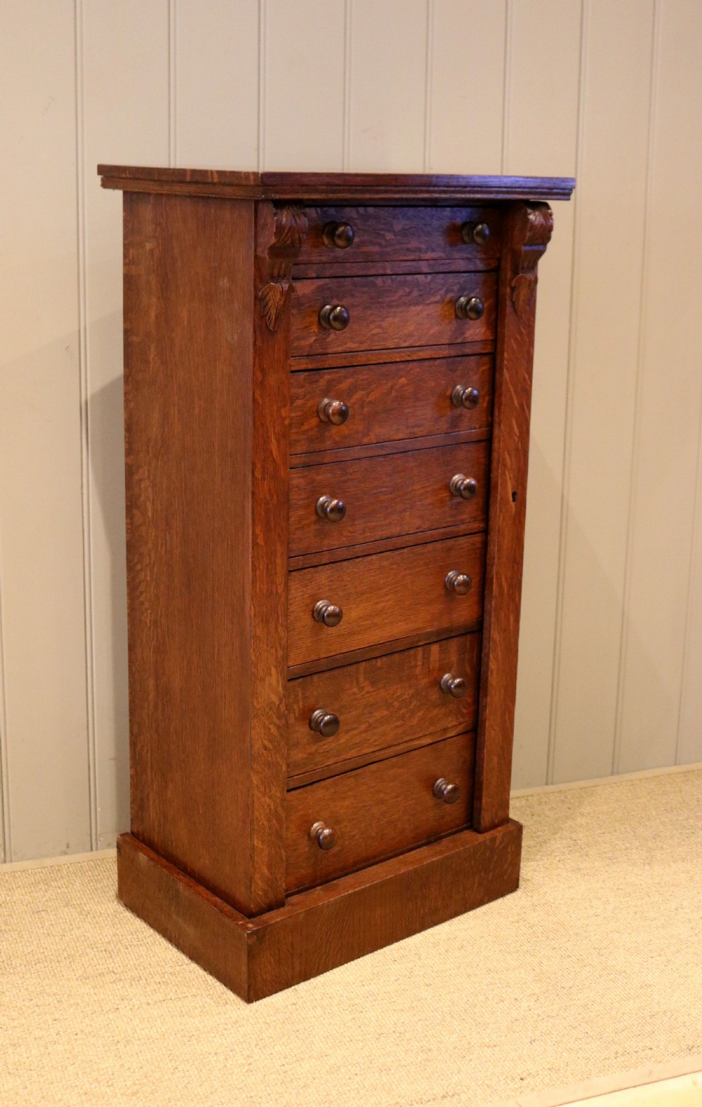 Victorian Oak Wellington Chest View VI