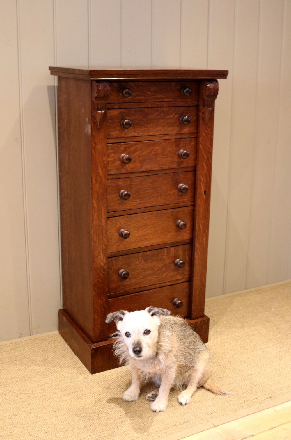 Victorian Oak Wellington Chest View VII