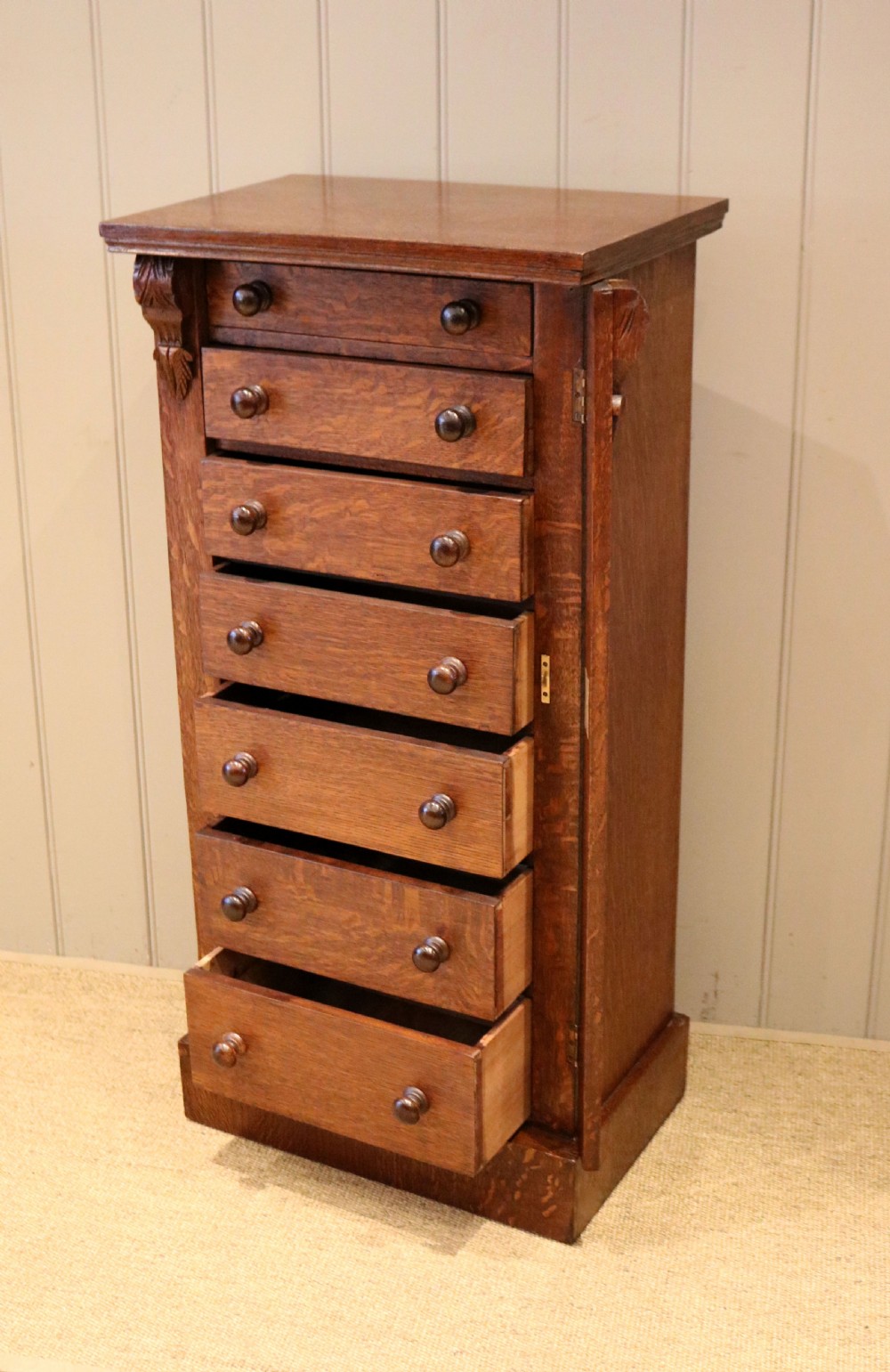 Victorian Oak Wellington Chest View VIII