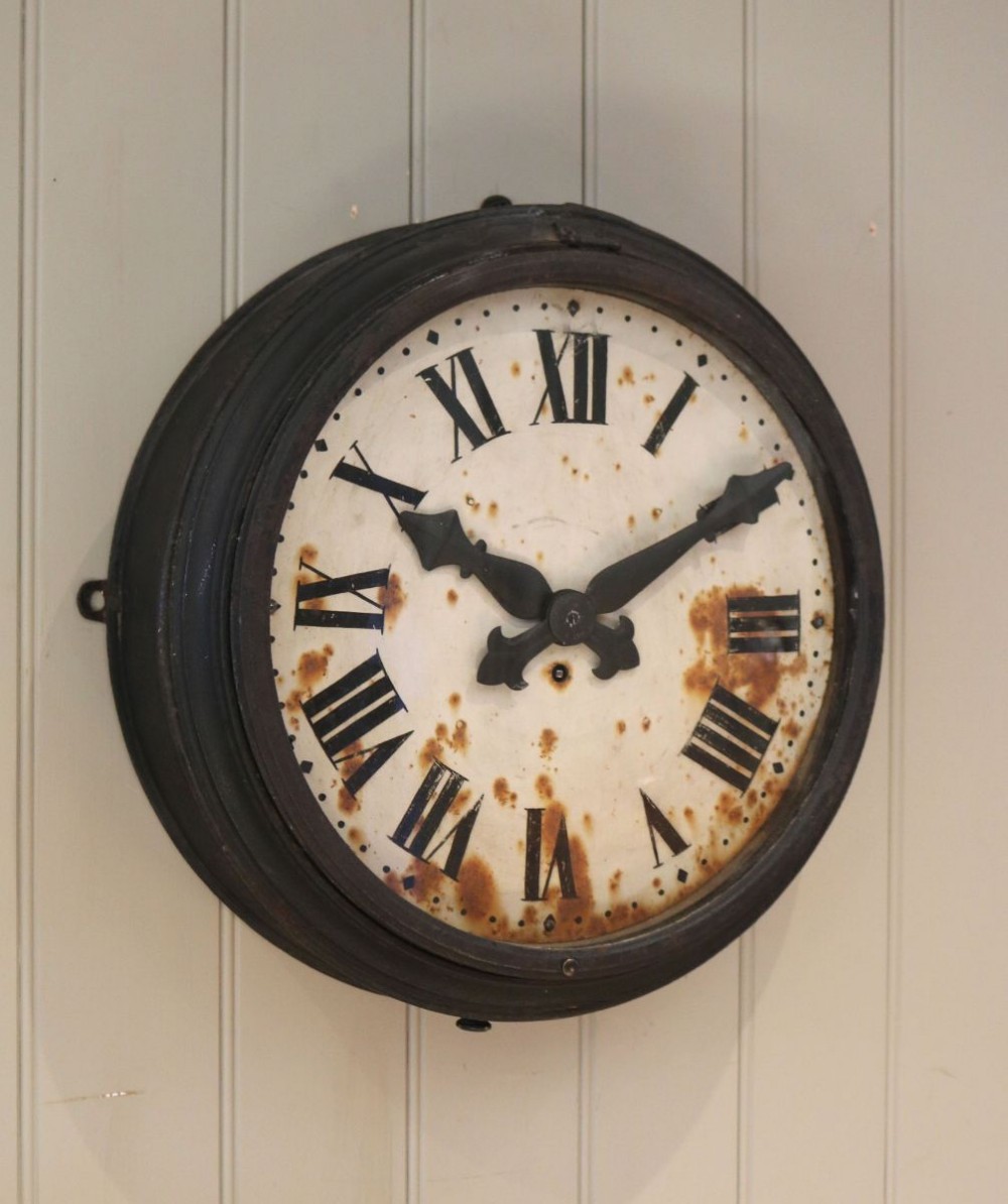 French Cast Iron Courtyard Wall Clock