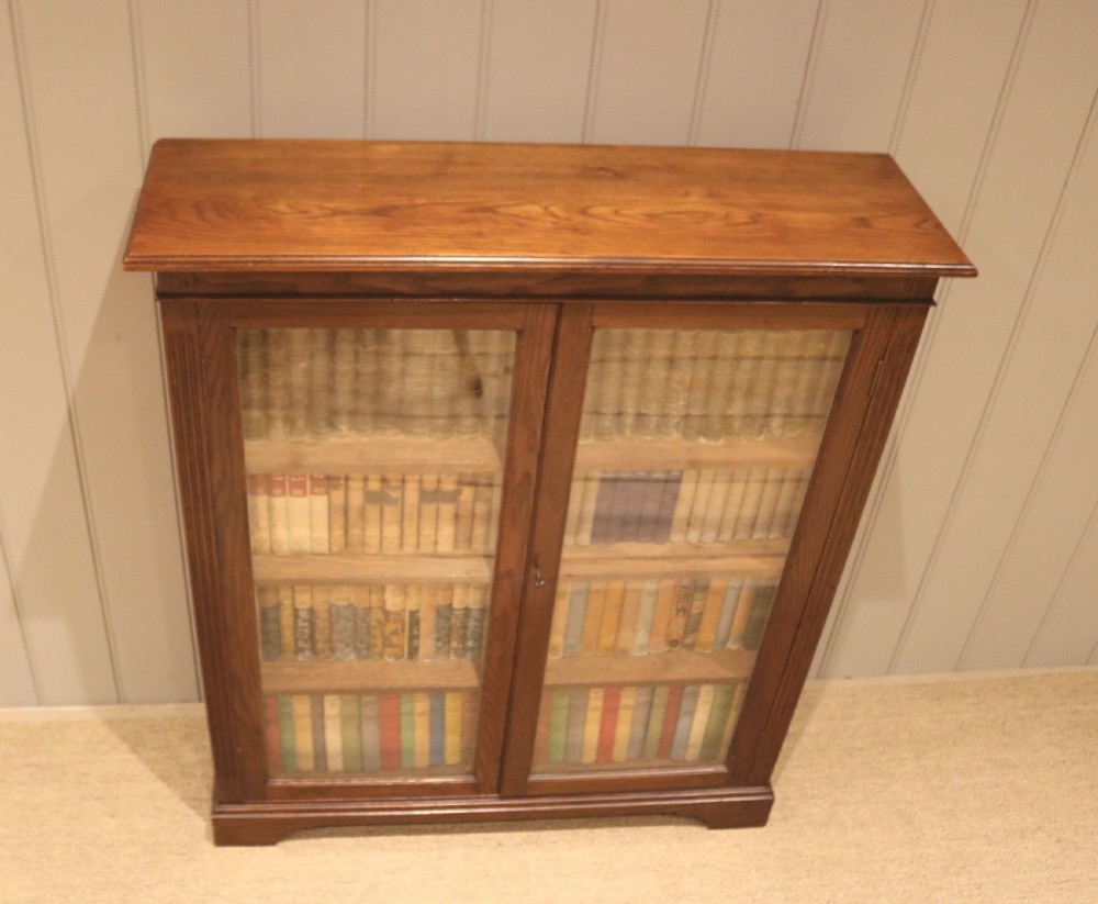 Edwardian Oak Glazed Bookcase View VII