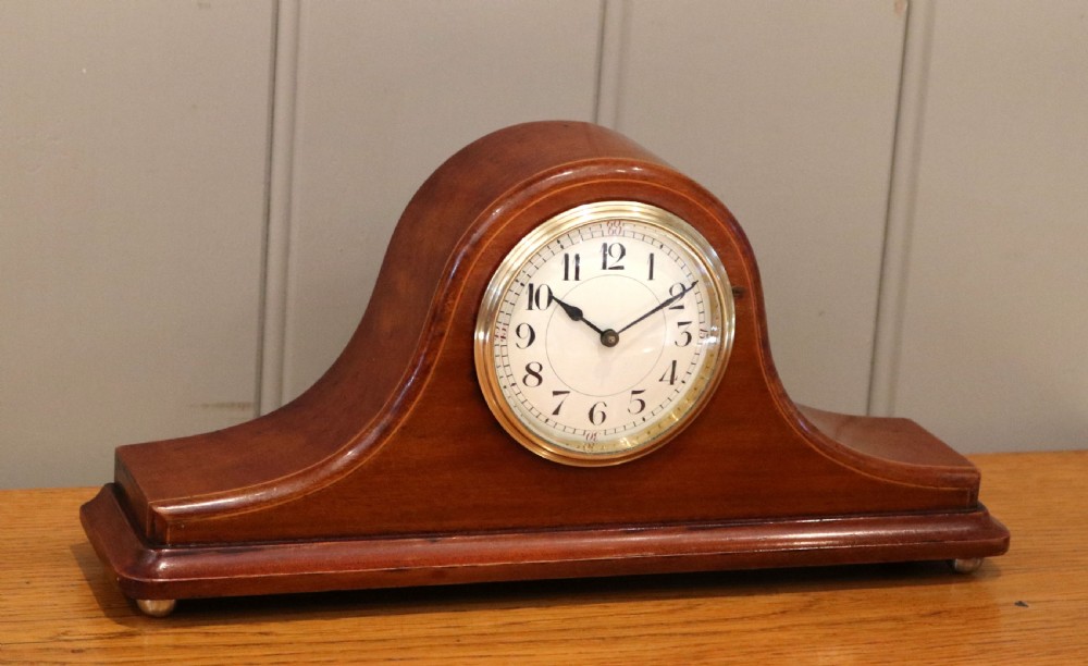 Edwardian Mahogany Napoleon Hat Mantel Clock View II