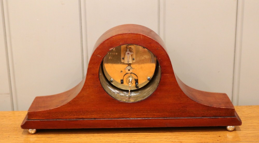 Edwardian Mahogany Napoleon Hat Mantel Clock View V