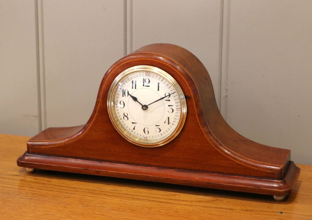 Edwardian Mahogany Napoleon Hat Mantel Clock View VI