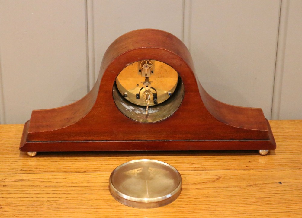 Edwardian Mahogany Napoleon Hat Mantel Clock View VIII