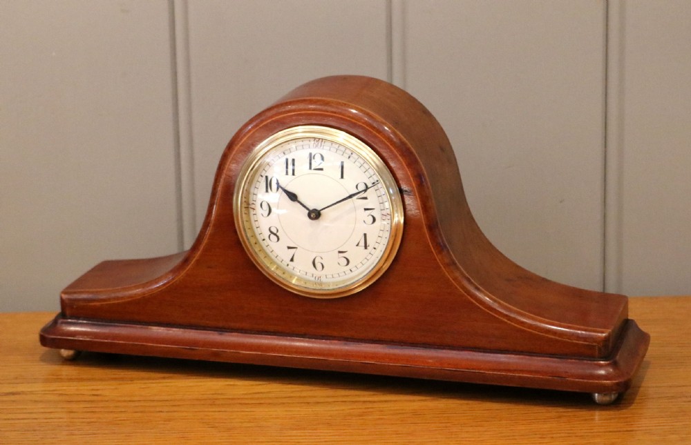 Edwardian Mahogany Napoleon Hat Mantel Clock View XI