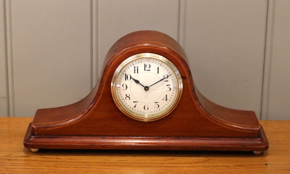 Edwardian Mahogany Napoleon Hat Mantel Clock View XII