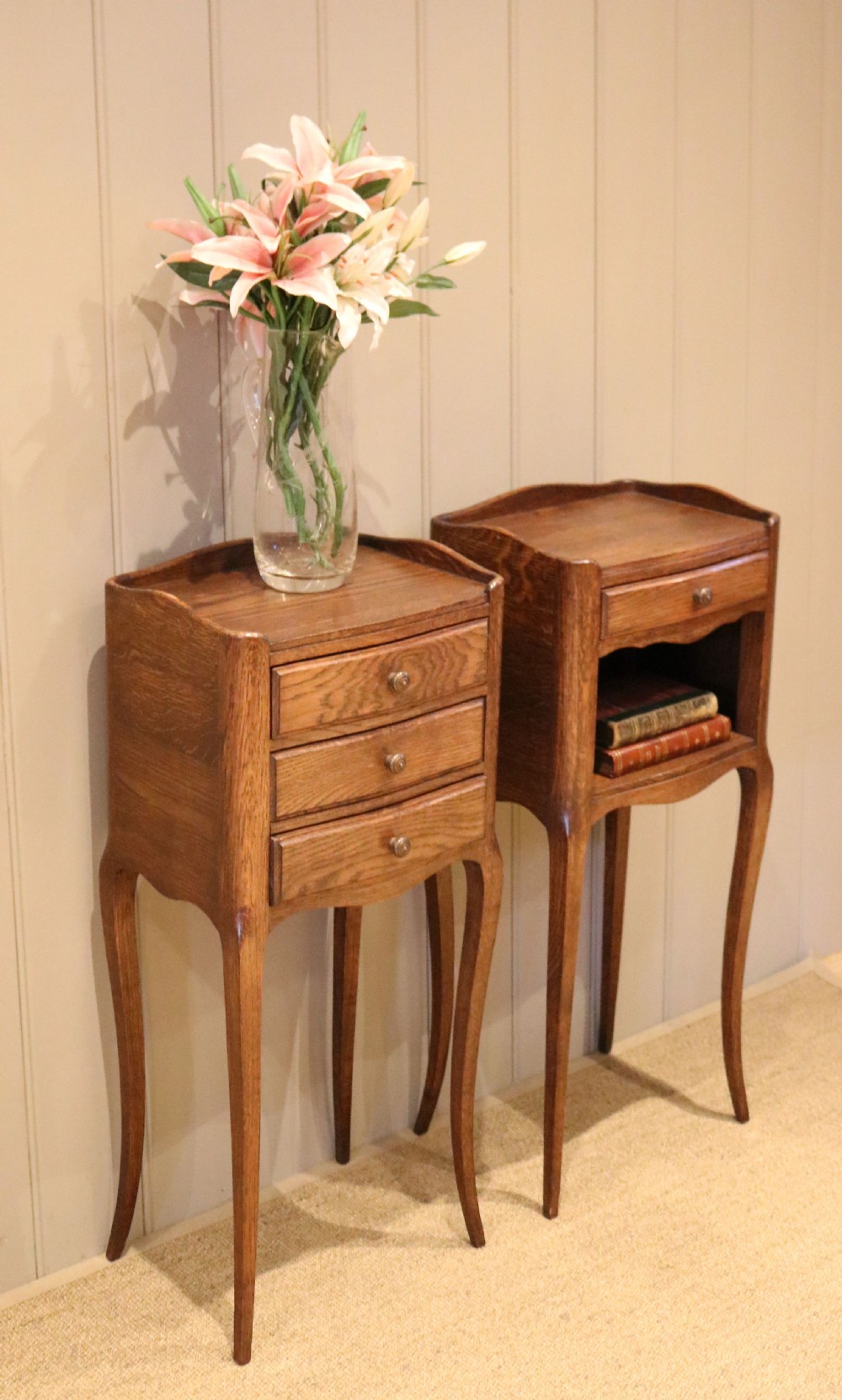 Pair Of French Oak Bedside Cabinets View II