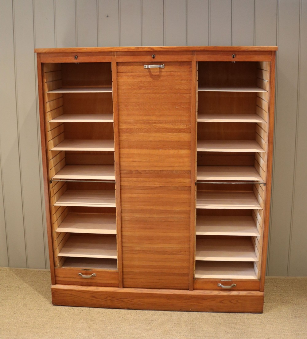 French Triple Tambour Front Filing Cabinet View IV