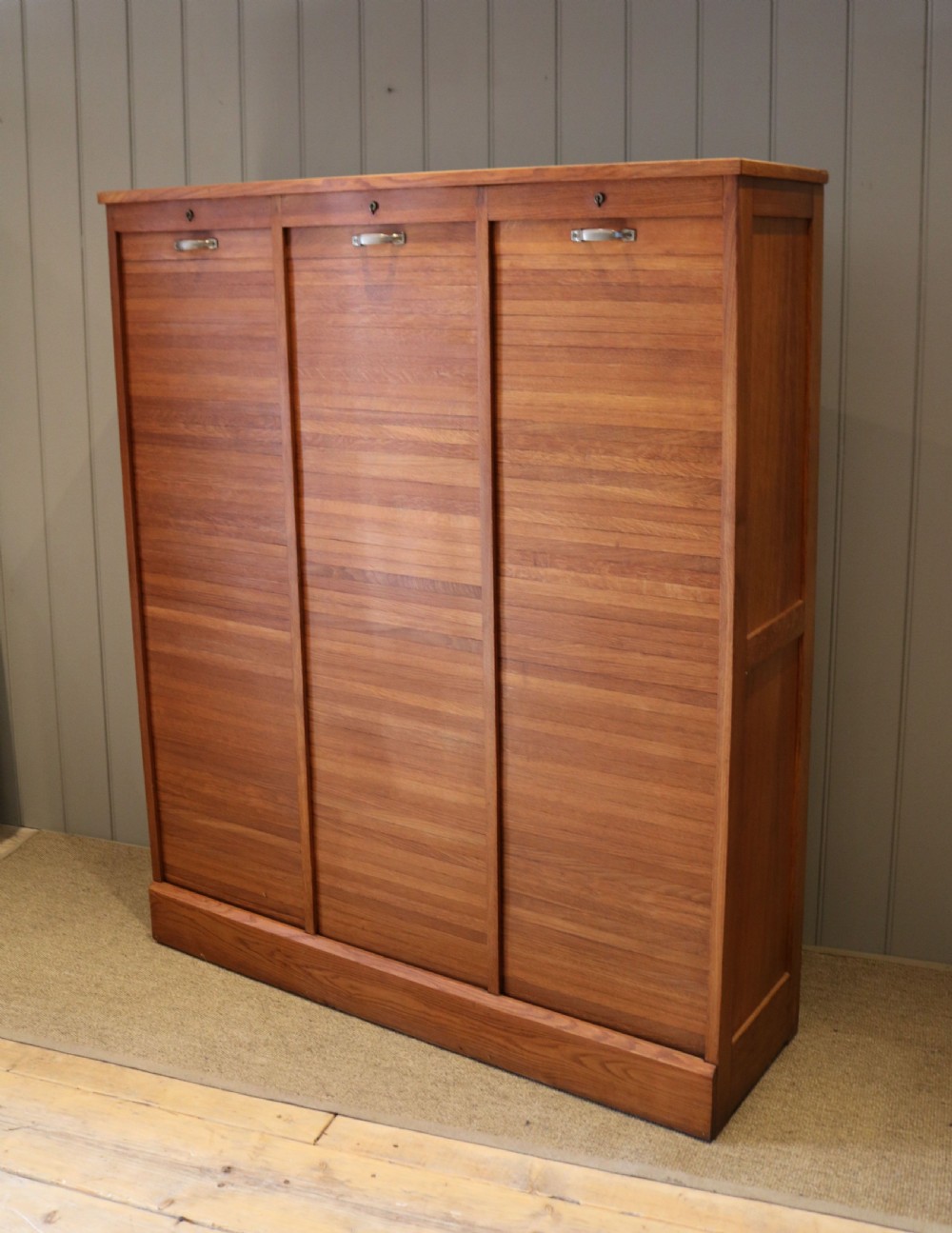 French Triple Tambour Front Filing Cabinet View VII