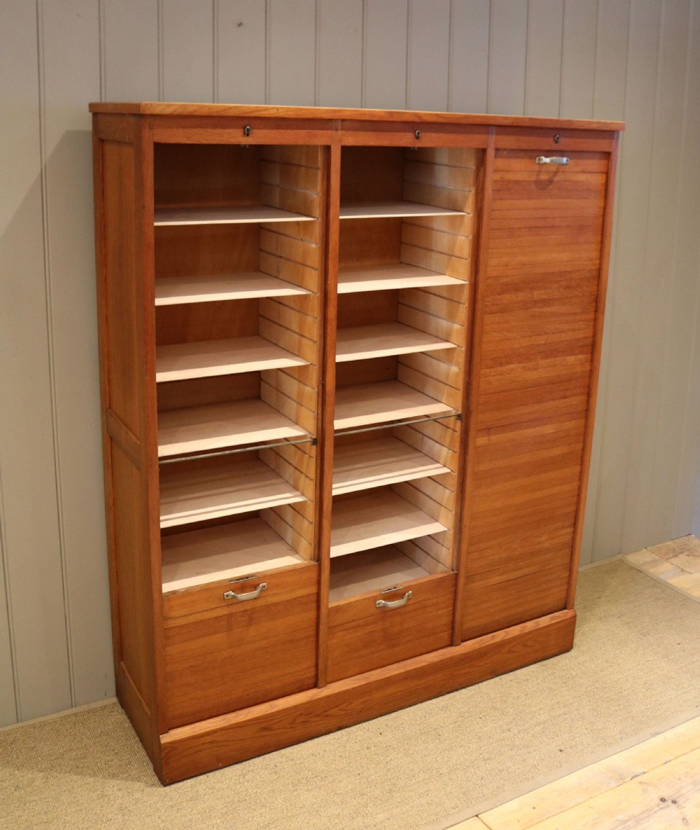 French Triple Tambour Front Filing Cabinet View IX
