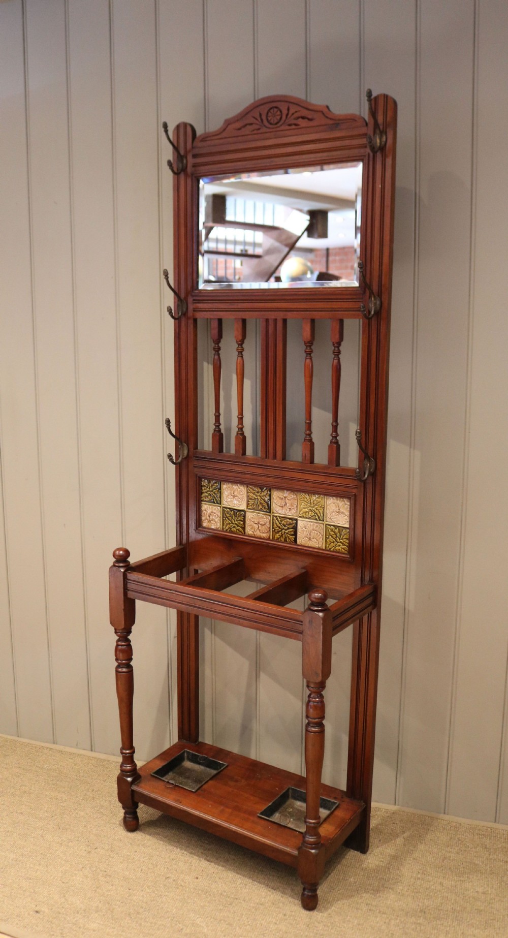 Edwardian Walnut Hall Stand