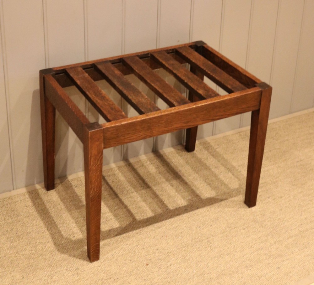 Edwardian Oak Luggage Stand View V