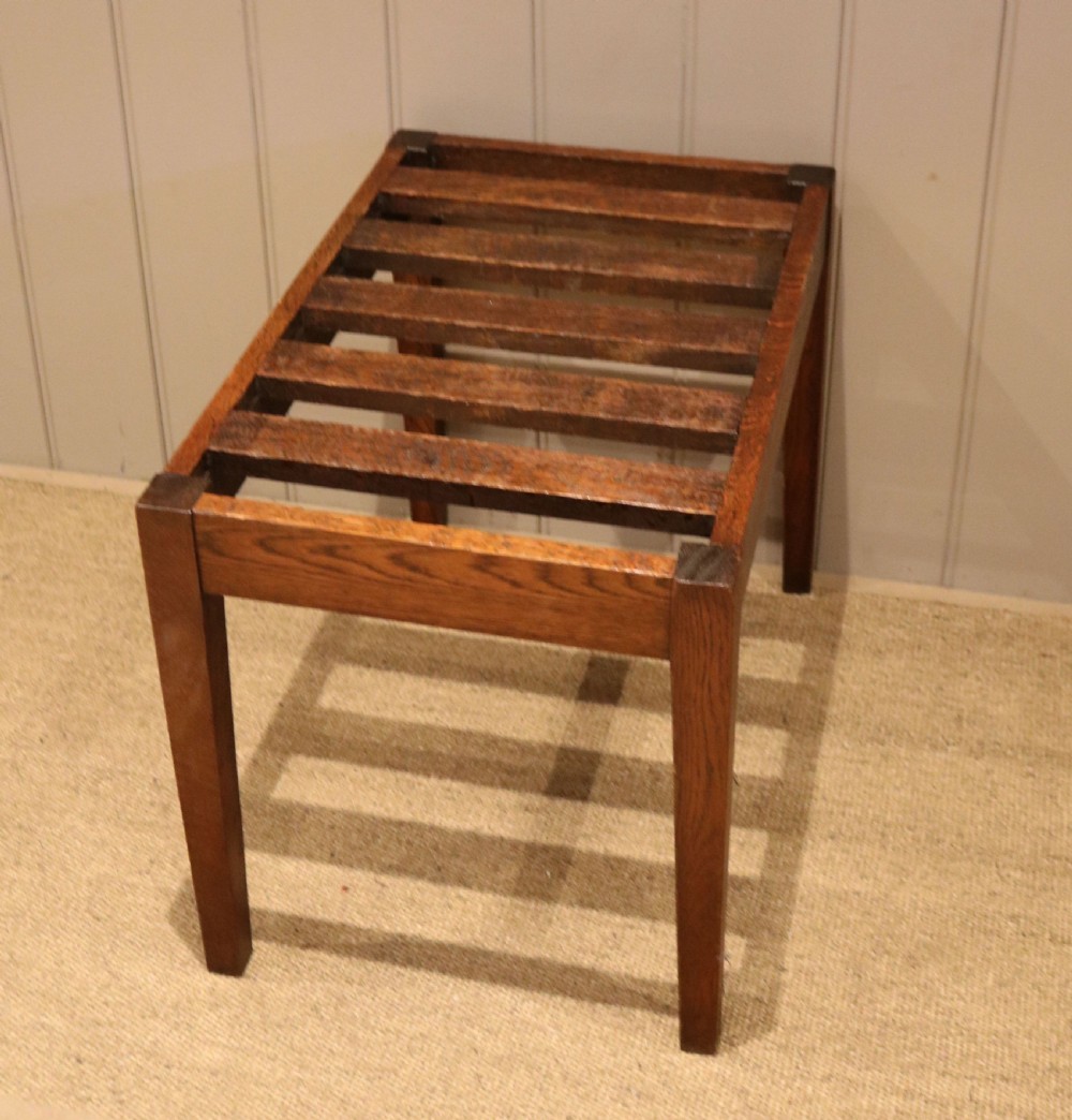 Edwardian Oak Luggage Stand View IX