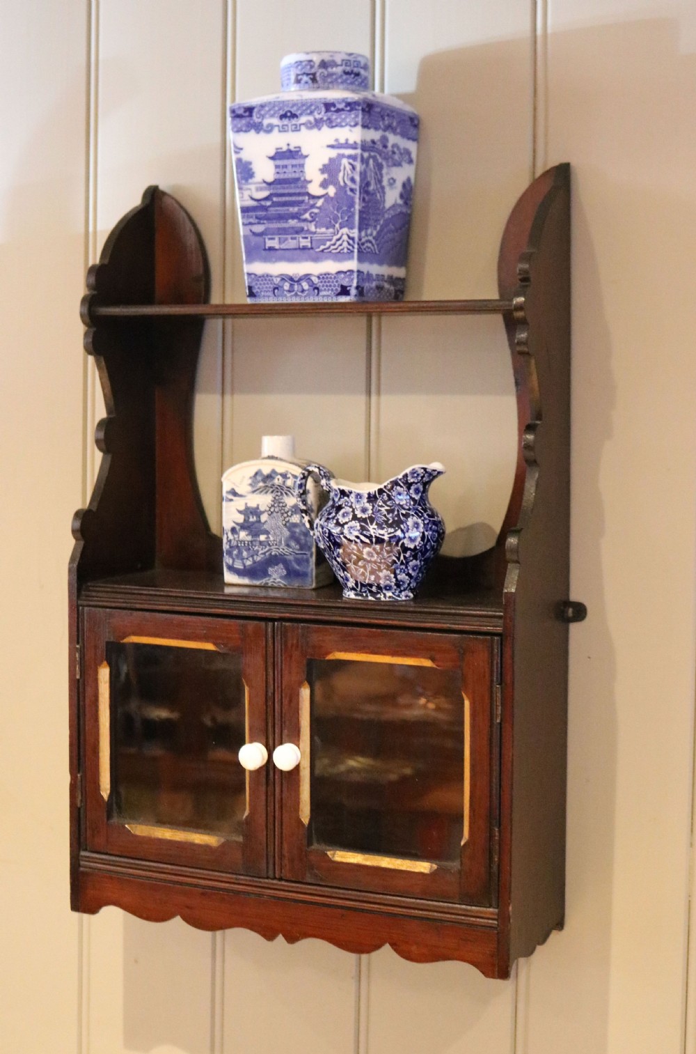Glazed Fruitwood Wall Cabinet View IV