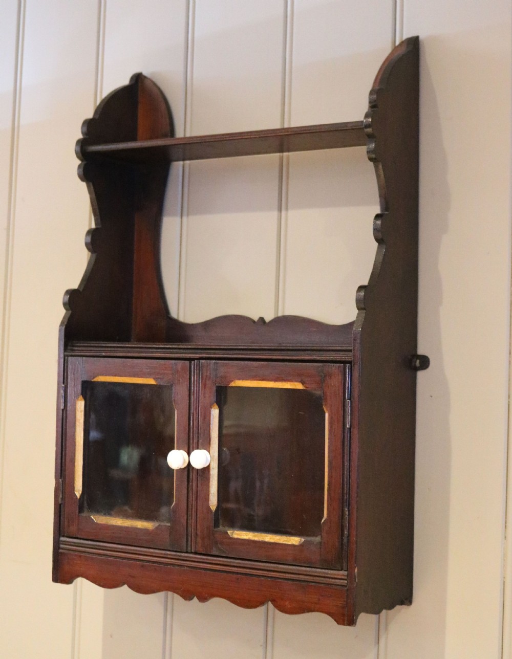 Glazed Fruitwood Wall Cabinet View II