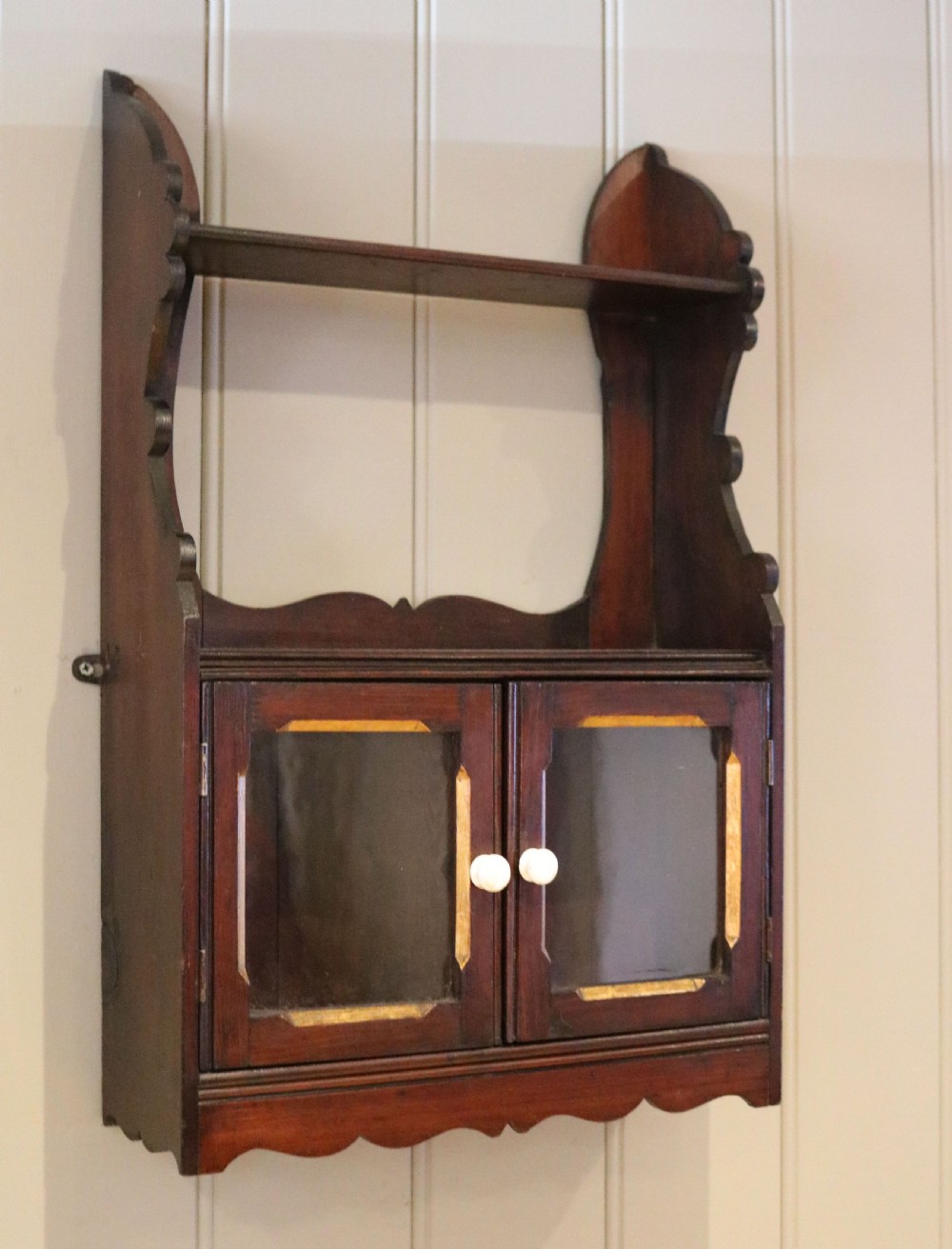 Glazed Fruitwood Wall Cabinet