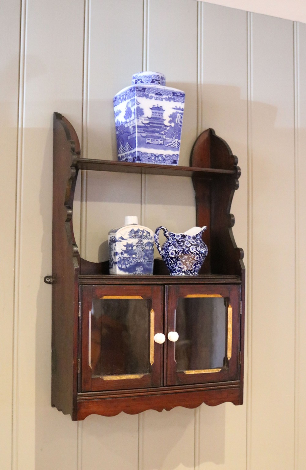 Glazed Fruitwood Wall Cabinet View V