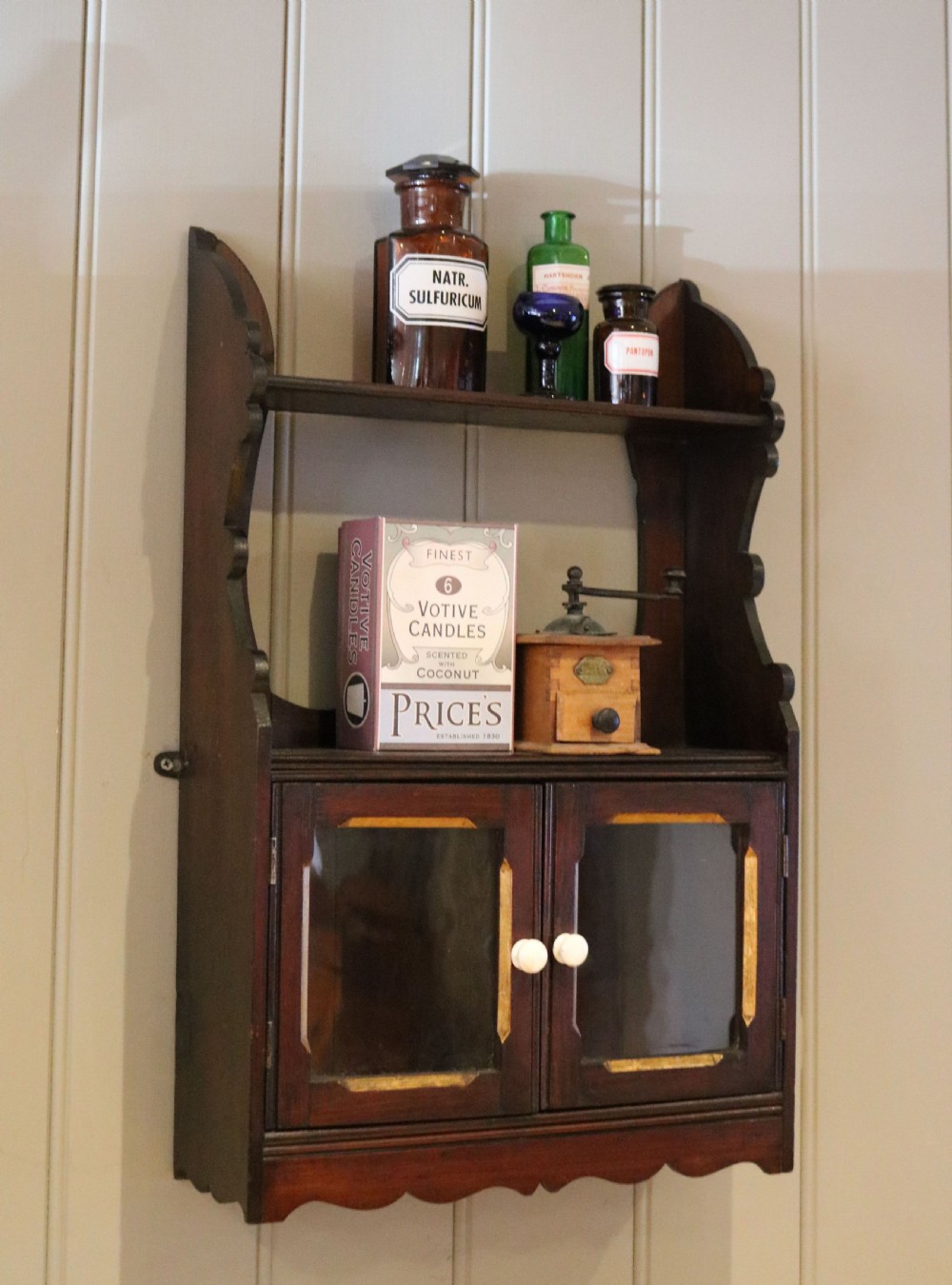 Glazed Fruitwood Wall Cabinet View IX
