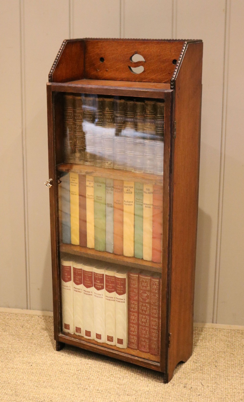 Small Proportioned Oak Glazed Bookcase View V