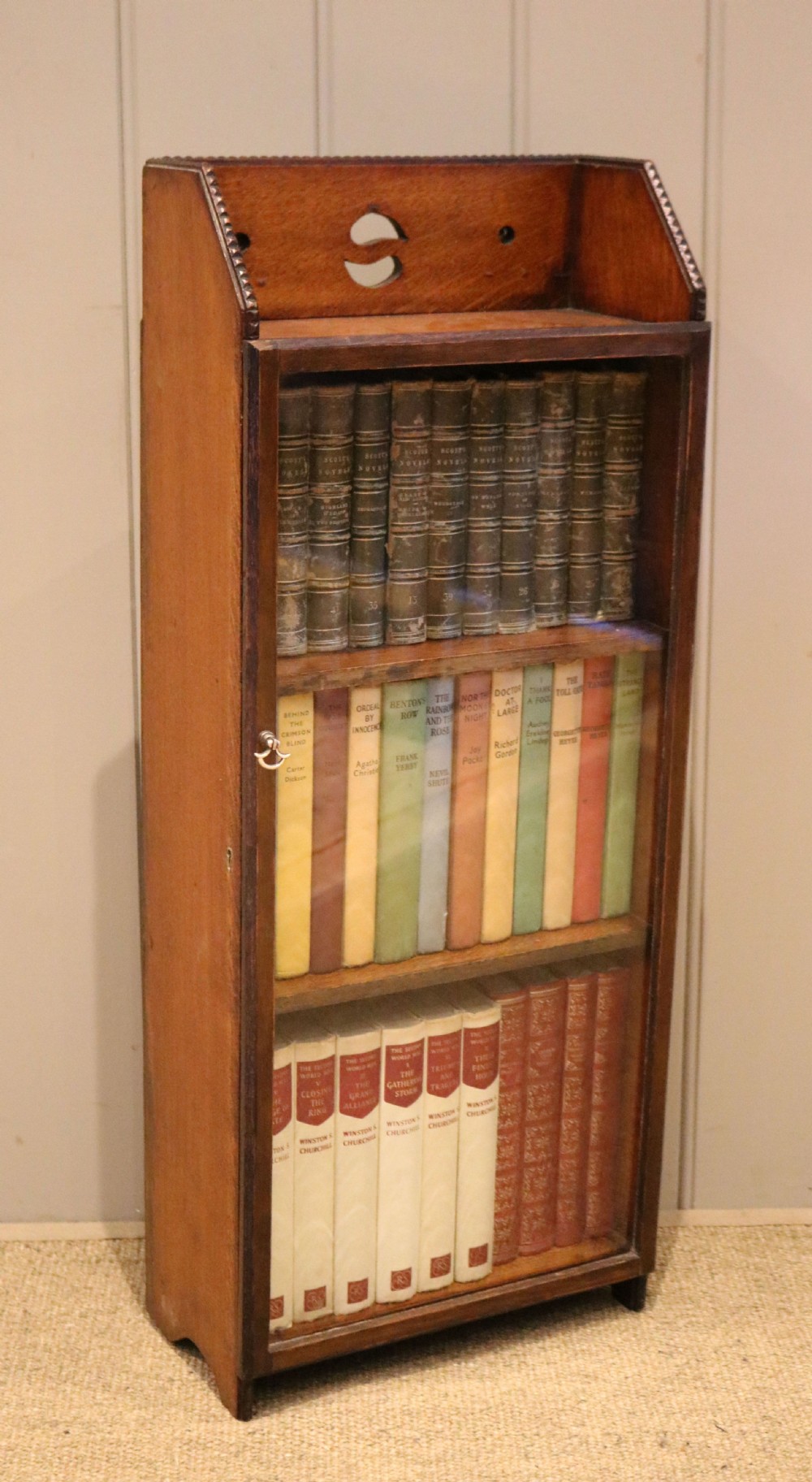 Small Proportioned Oak Glazed Bookcase View IX