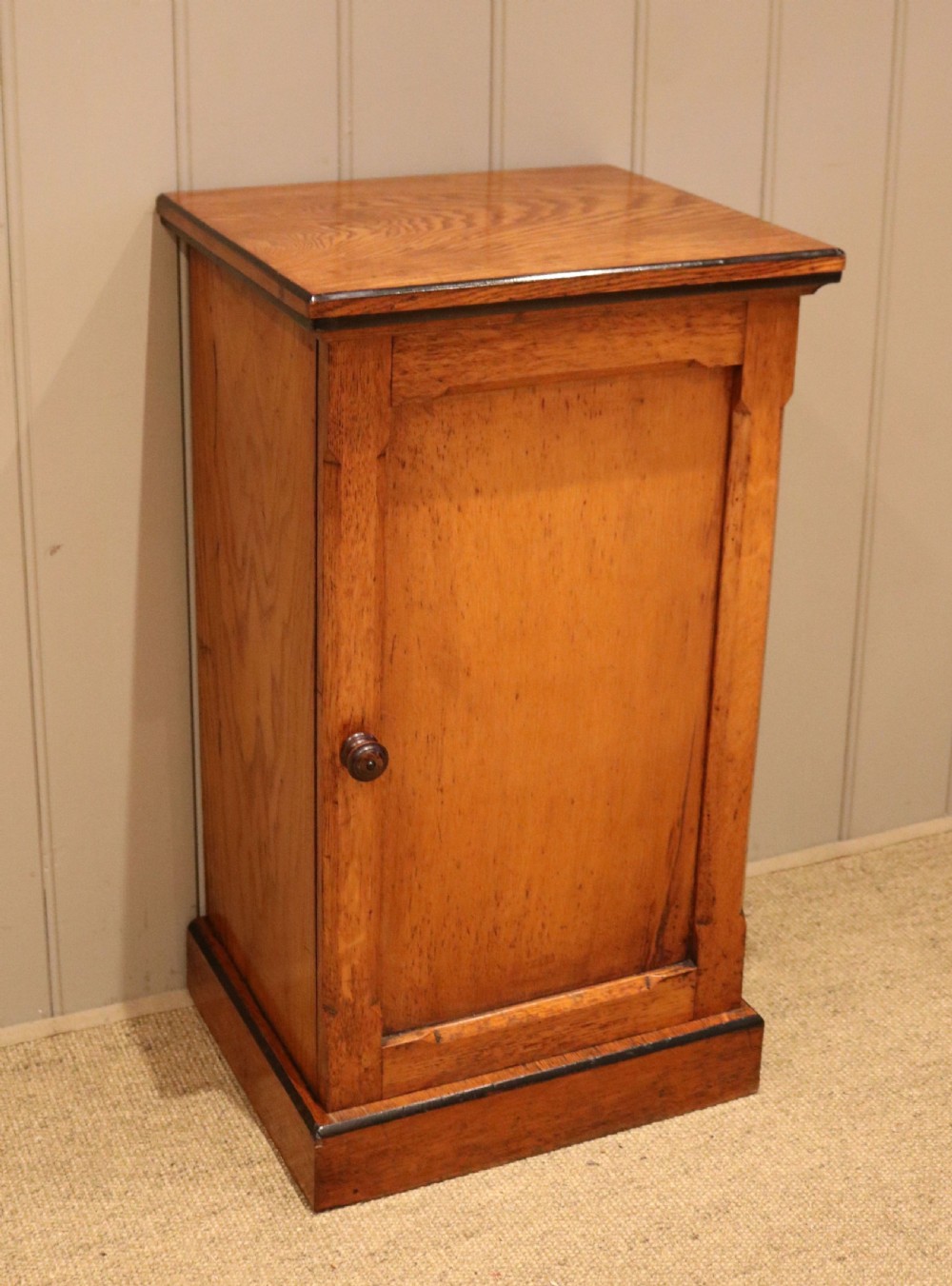 Mid Victorian Golden Oak Bedside Cabinet
