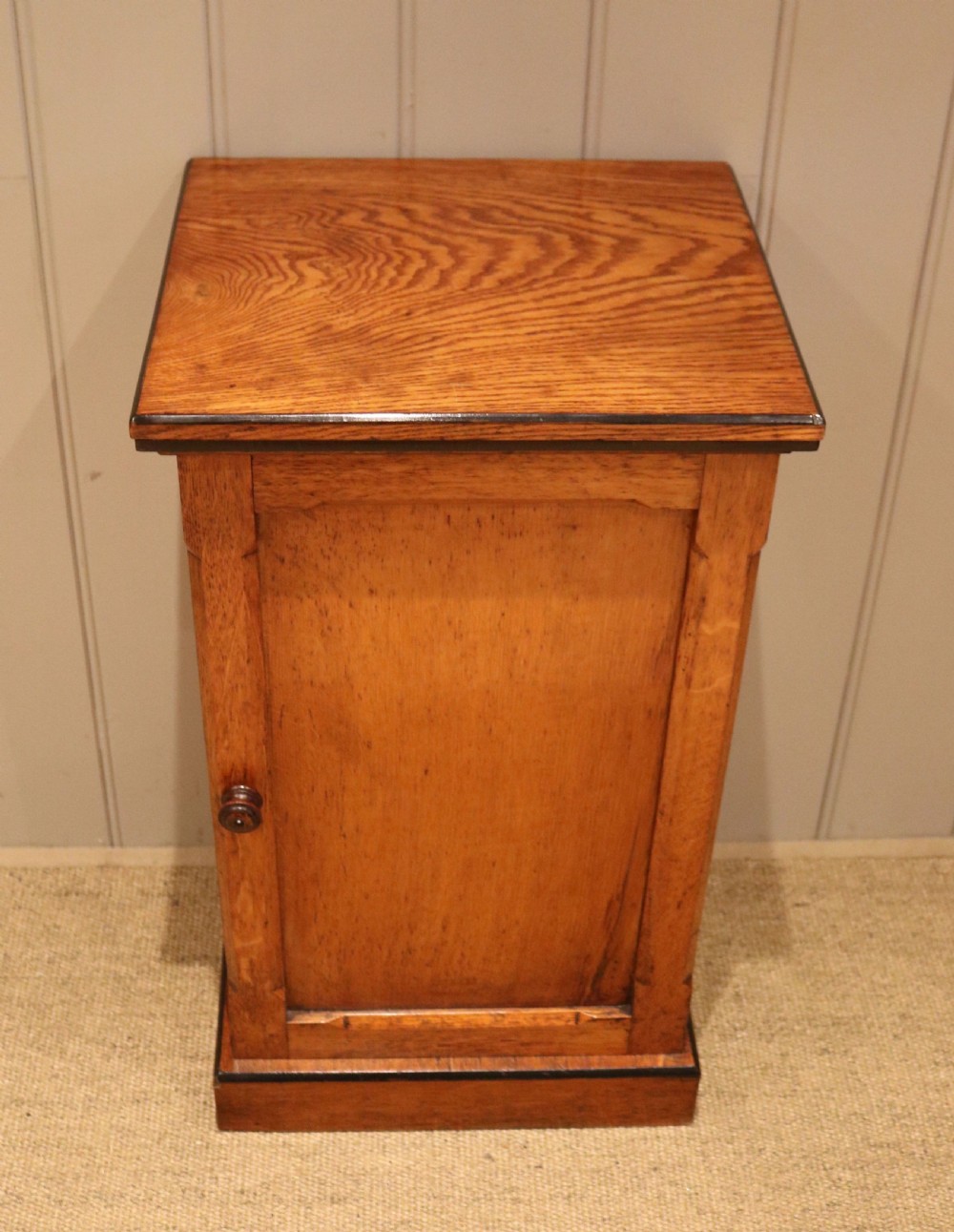 Mid Victorian Golden Oak Bedside Cabinet View II