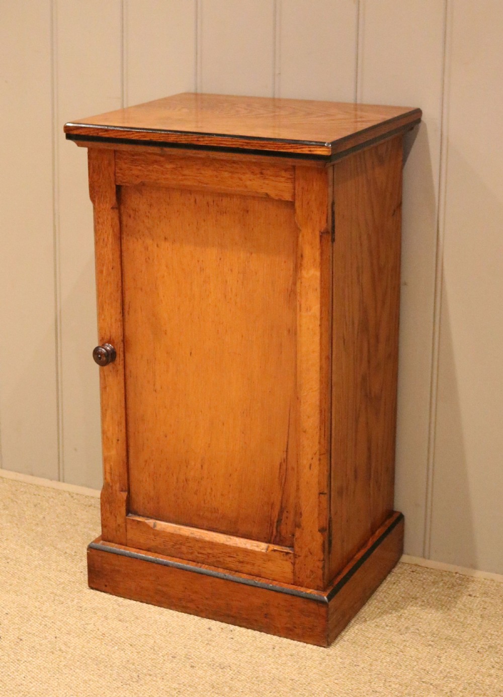 Mid Victorian Golden Oak Bedside Cabinet View III