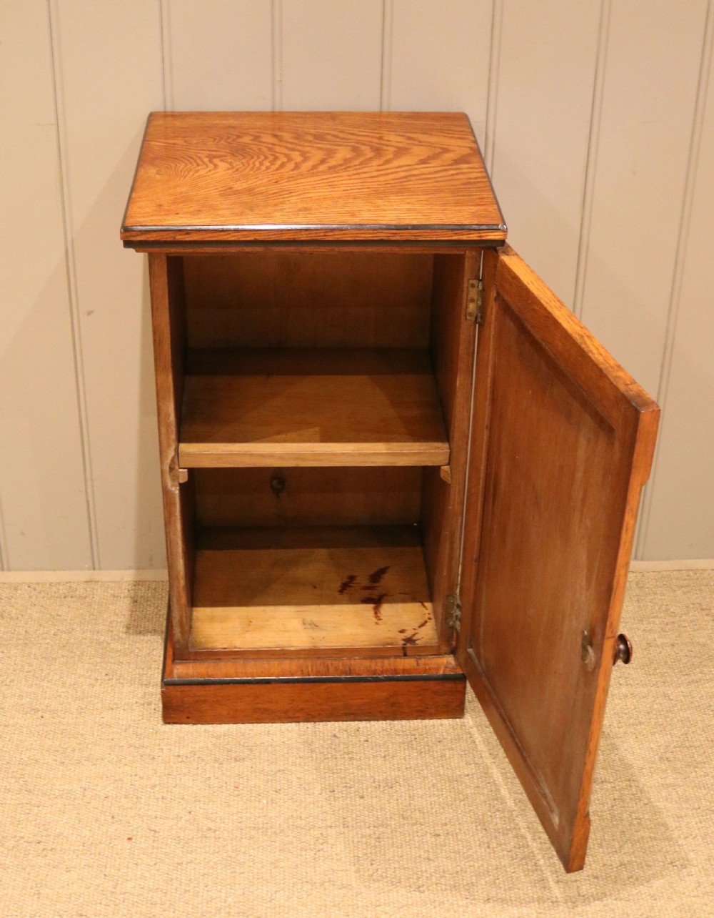 Mid Victorian Golden Oak Bedside Cabinet View IV