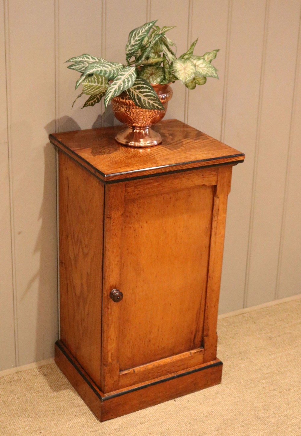 Mid Victorian Golden Oak Bedside Cabinet View V