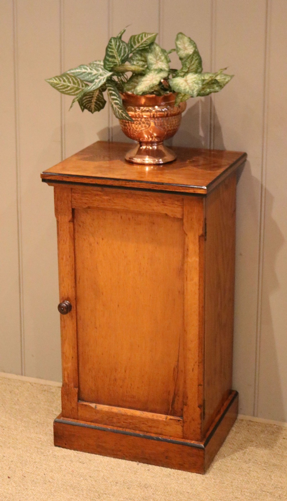 Mid Victorian Golden Oak Bedside Cabinet View VI