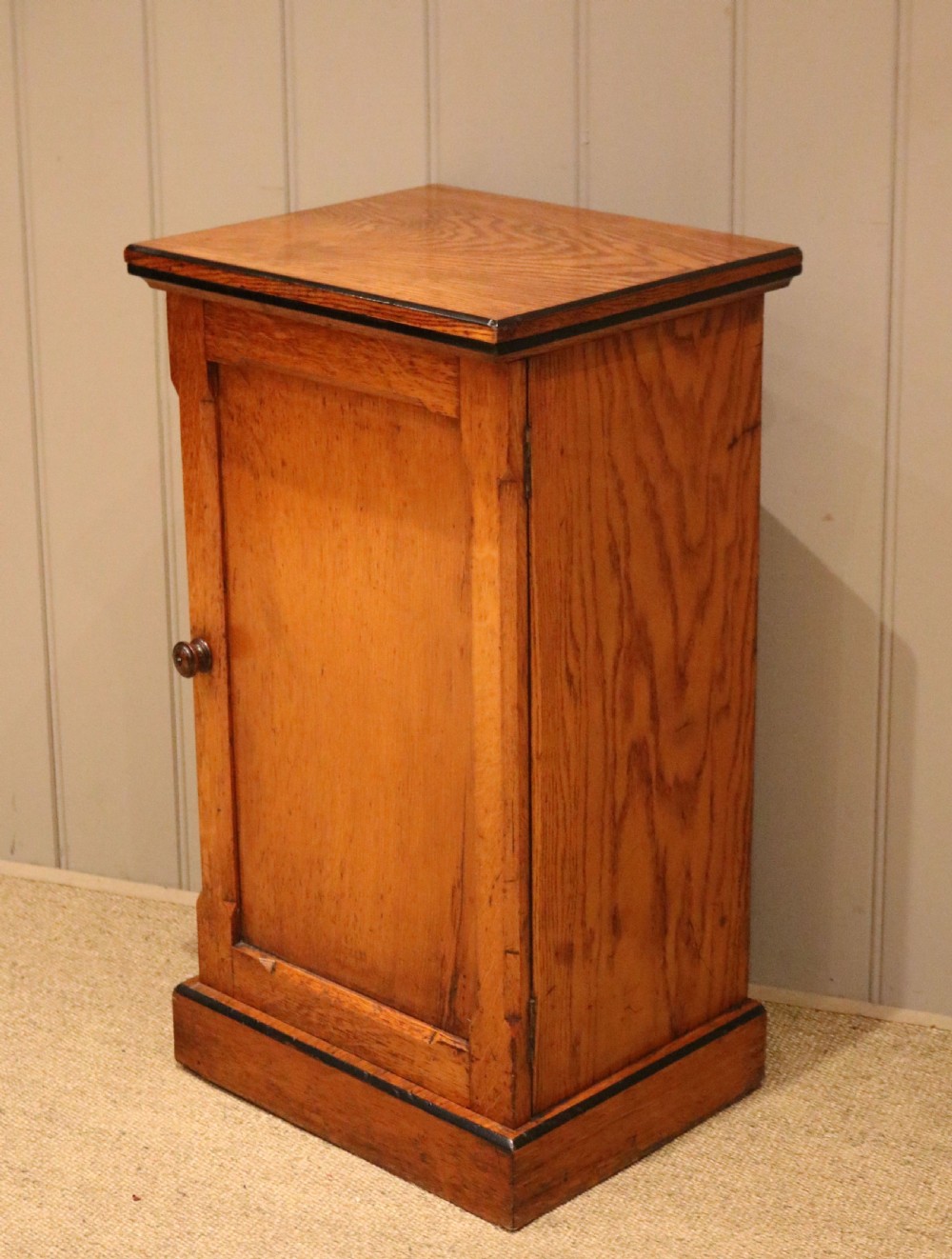 Mid Victorian Golden Oak Bedside Cabinet View IX