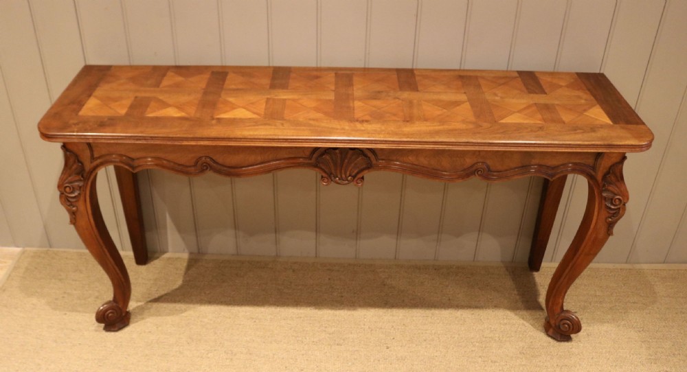 French Walnut Parquetry Top Console Table View VII
