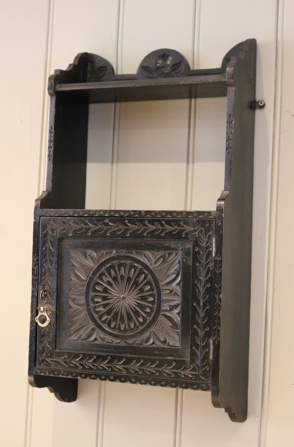 Ebonized Fruitwood Wall Cabinet View II