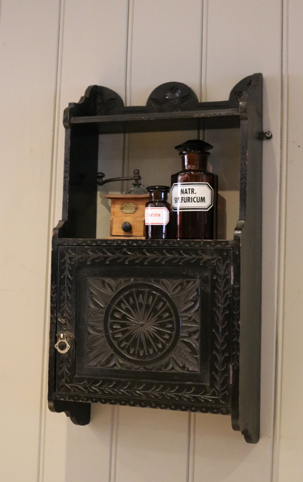 Ebonized Fruitwood Wall Cabinet View III