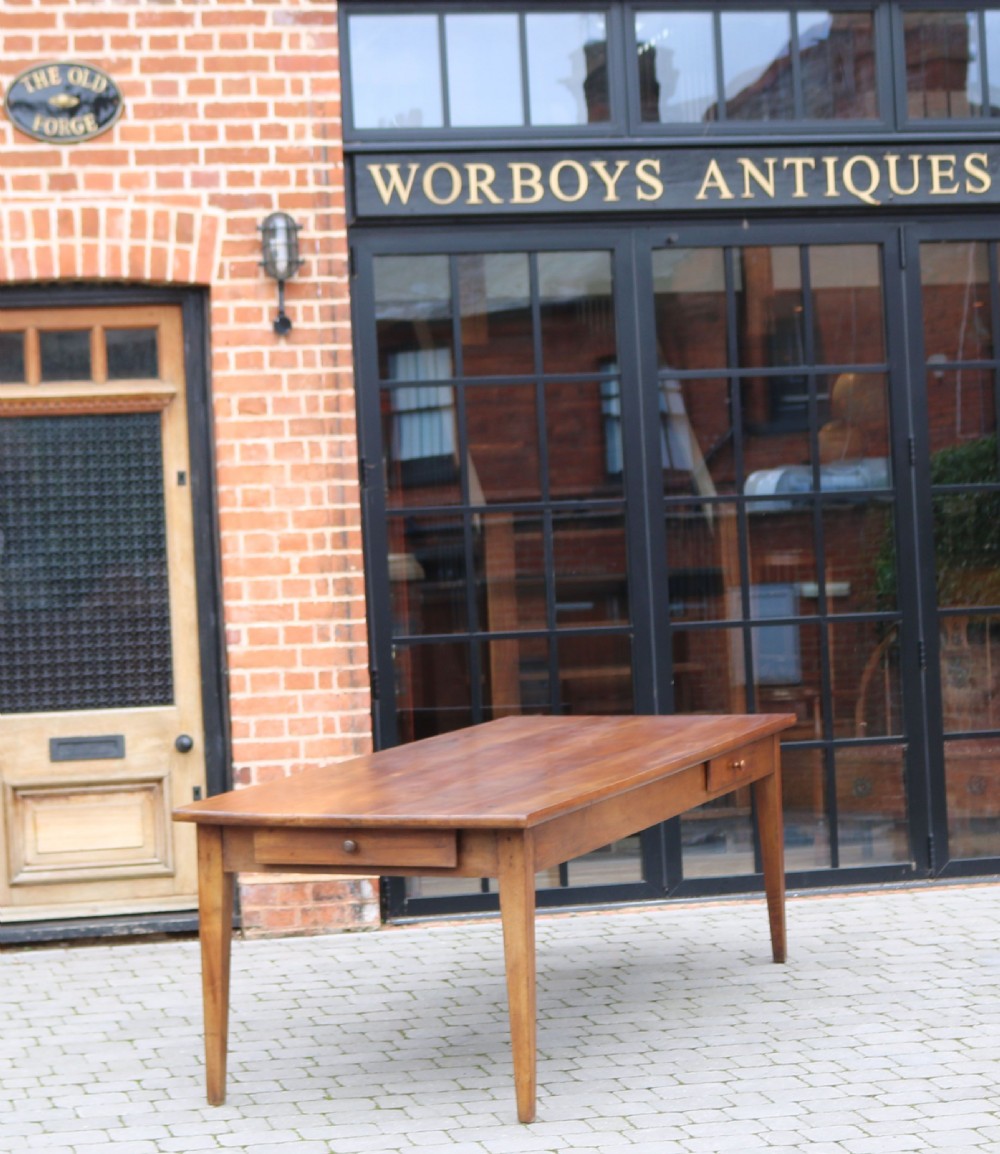 Substantial French Walnut Farmhouse Table View X
