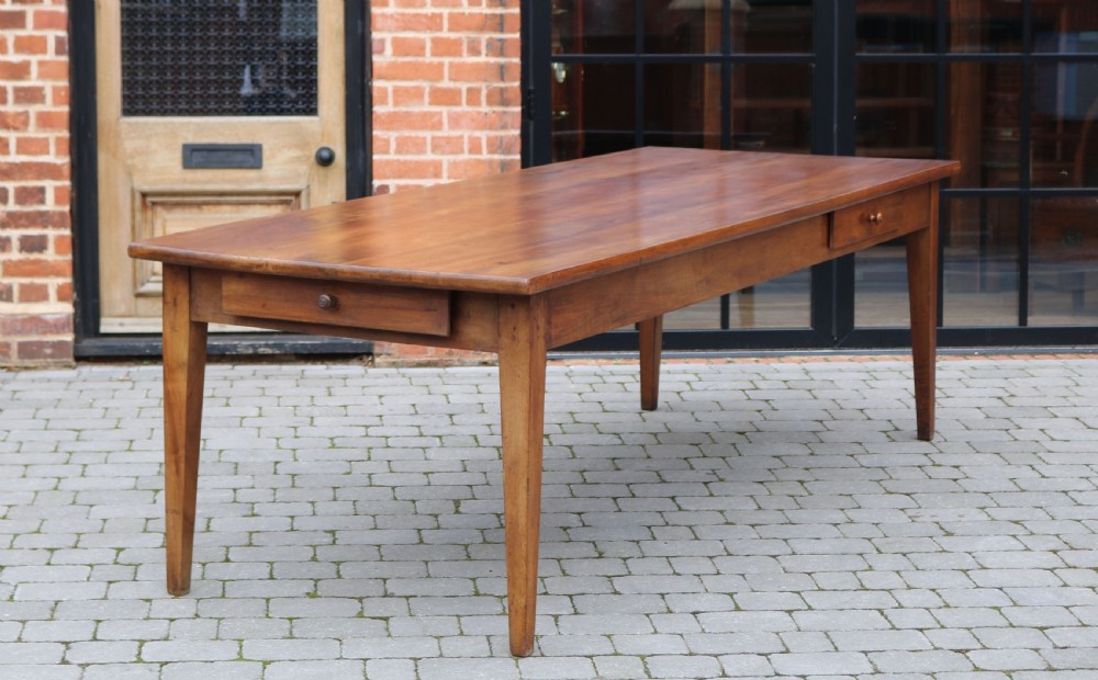Substantial French Walnut Farmhouse Table View XI