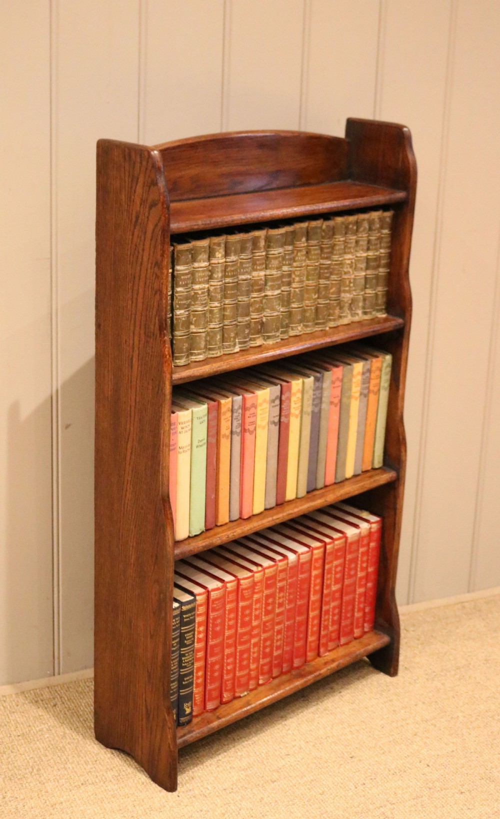 Oak Open Waterfall Bookcase View IX