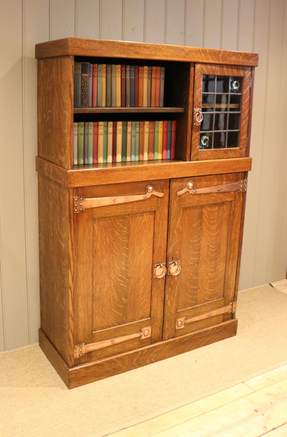 Arts And Crafts Oak Cabinet Bookcase View III